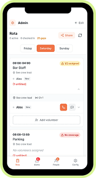 Lanyard app admin view