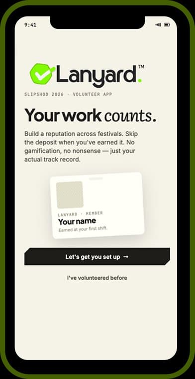 Lanyard Sign up screen
